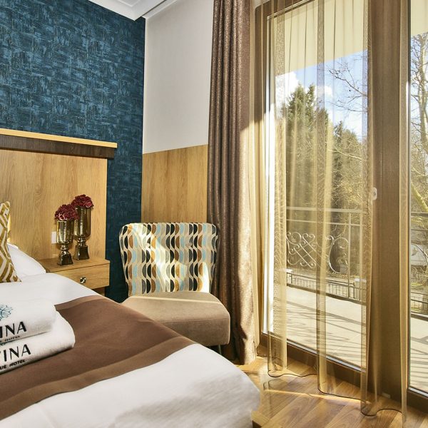 Divina Boutique Hotel Harkány - türkiz tapétás szoba