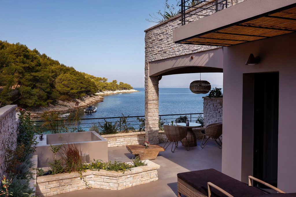 Littlegreenbay Hotel terasza, Hvar-sziget
