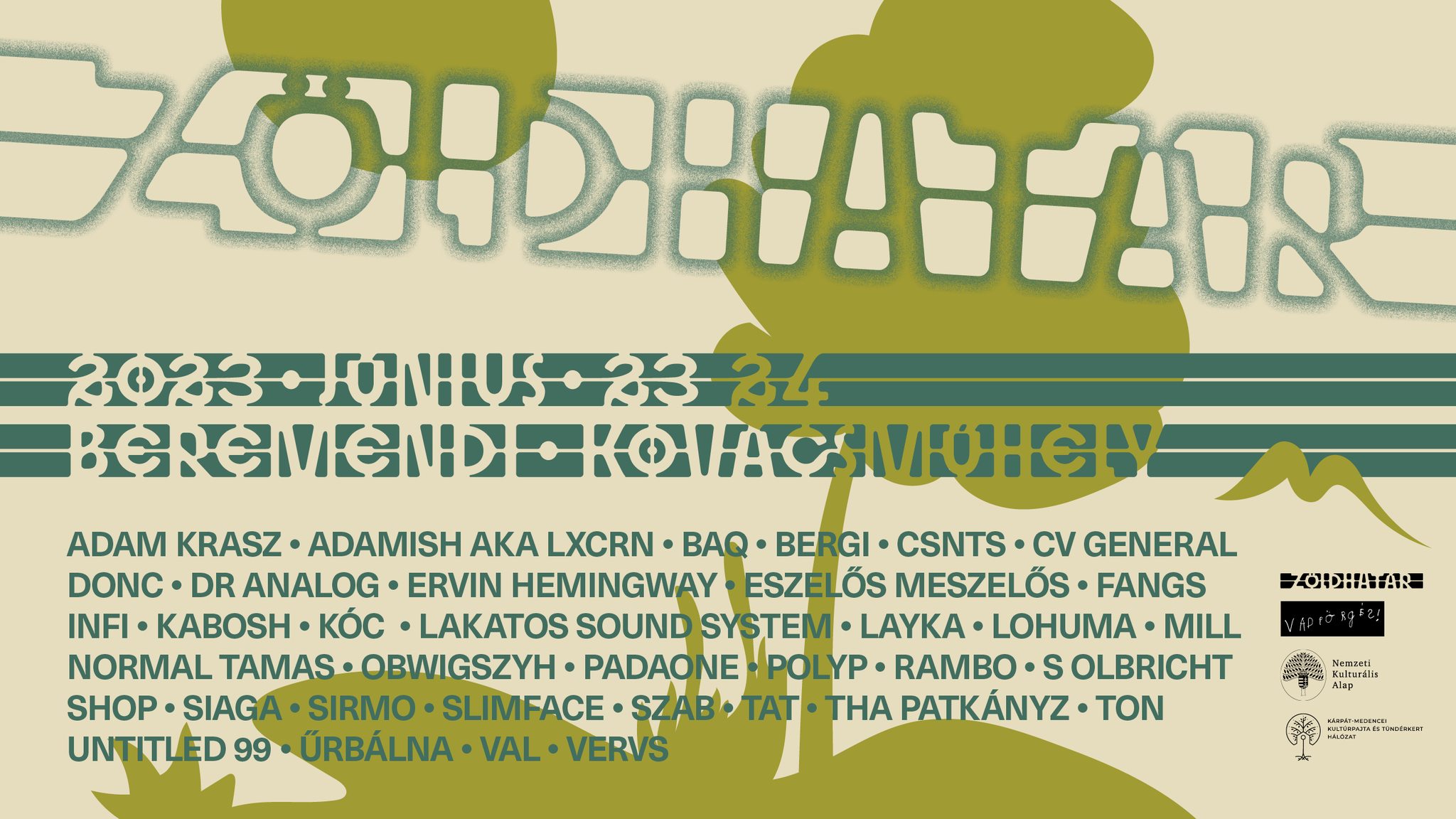 Zöldhatár fesztivál Beremend 2023 - plakát