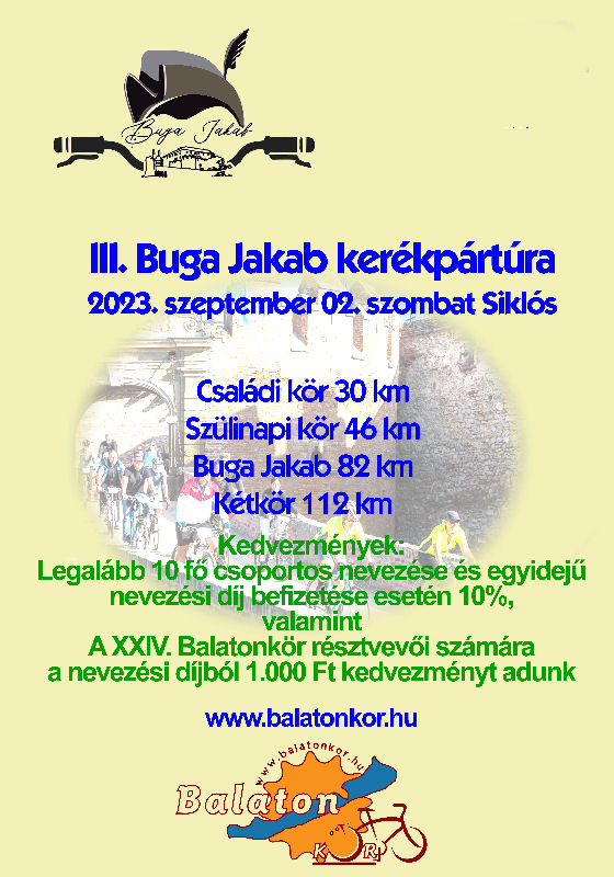 Buga Jakab biciklitúra 2023 - plakát