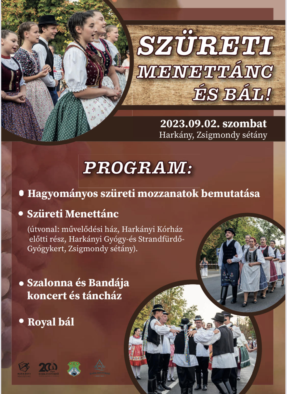 Harkány, szüreti bál és menettánc 2023 - plakát