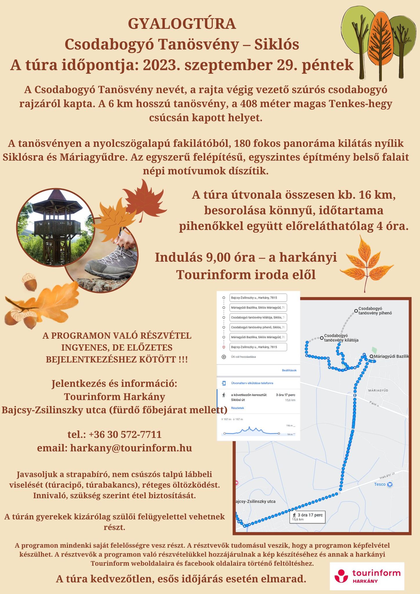 Csodabogyó tanösvény túra 2023.09.29 - plakát