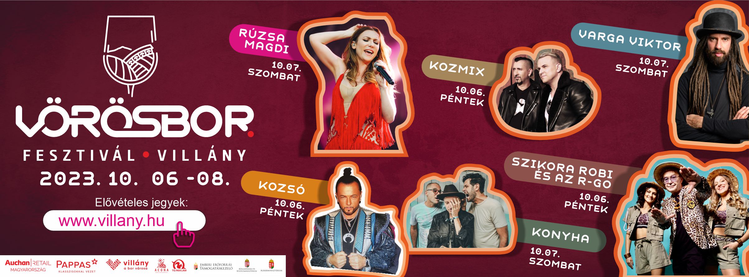 Vörösbor Fesztivál Villány 2023 - plakát