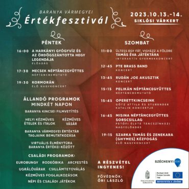Baranya Vármegyei értékfesztivál 2023 - plakát