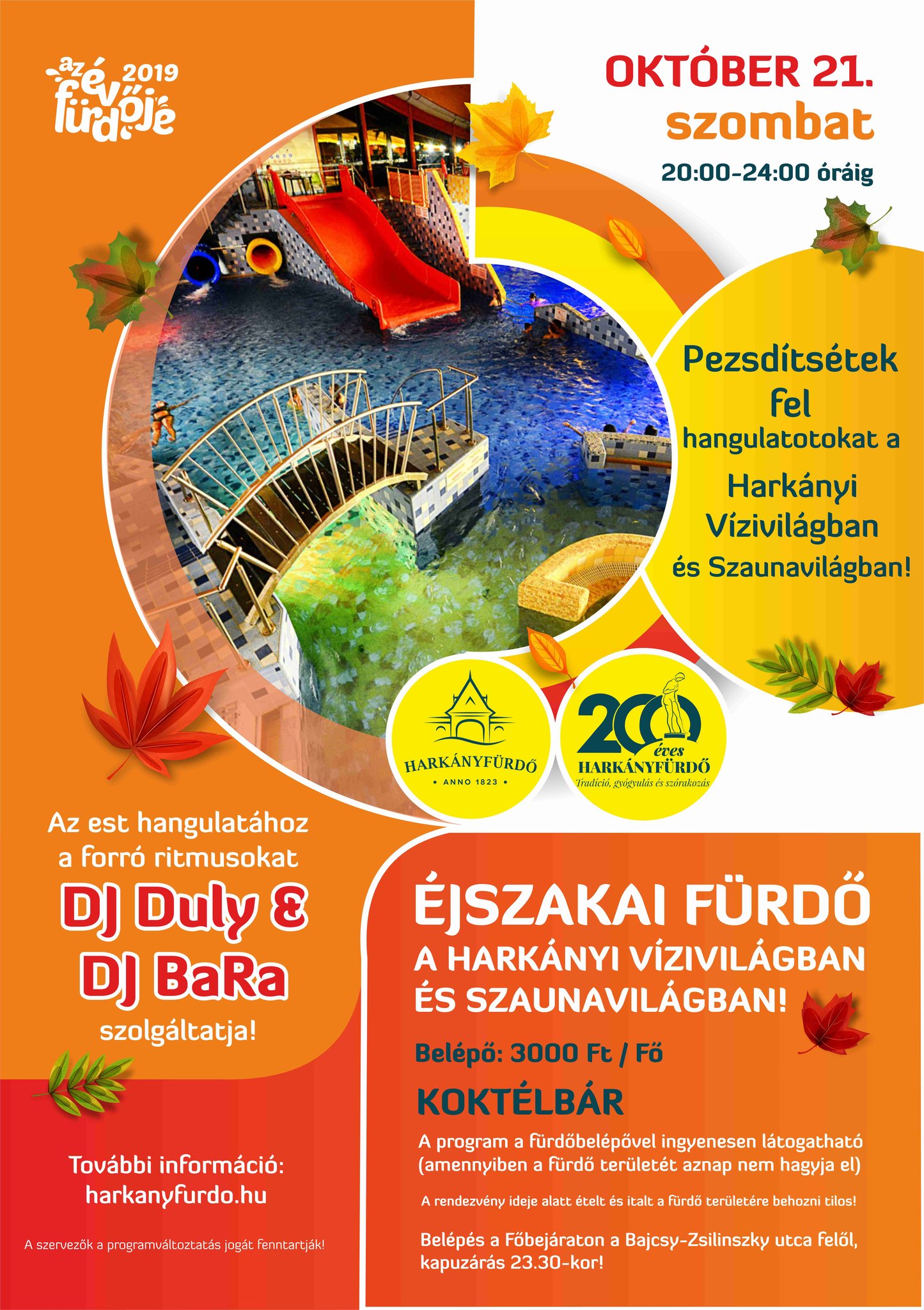 Éjszakai fürdőzés Harkányban - plakát