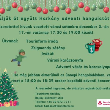 Vezetett adventi séta Harkányban - 2023 - plakát