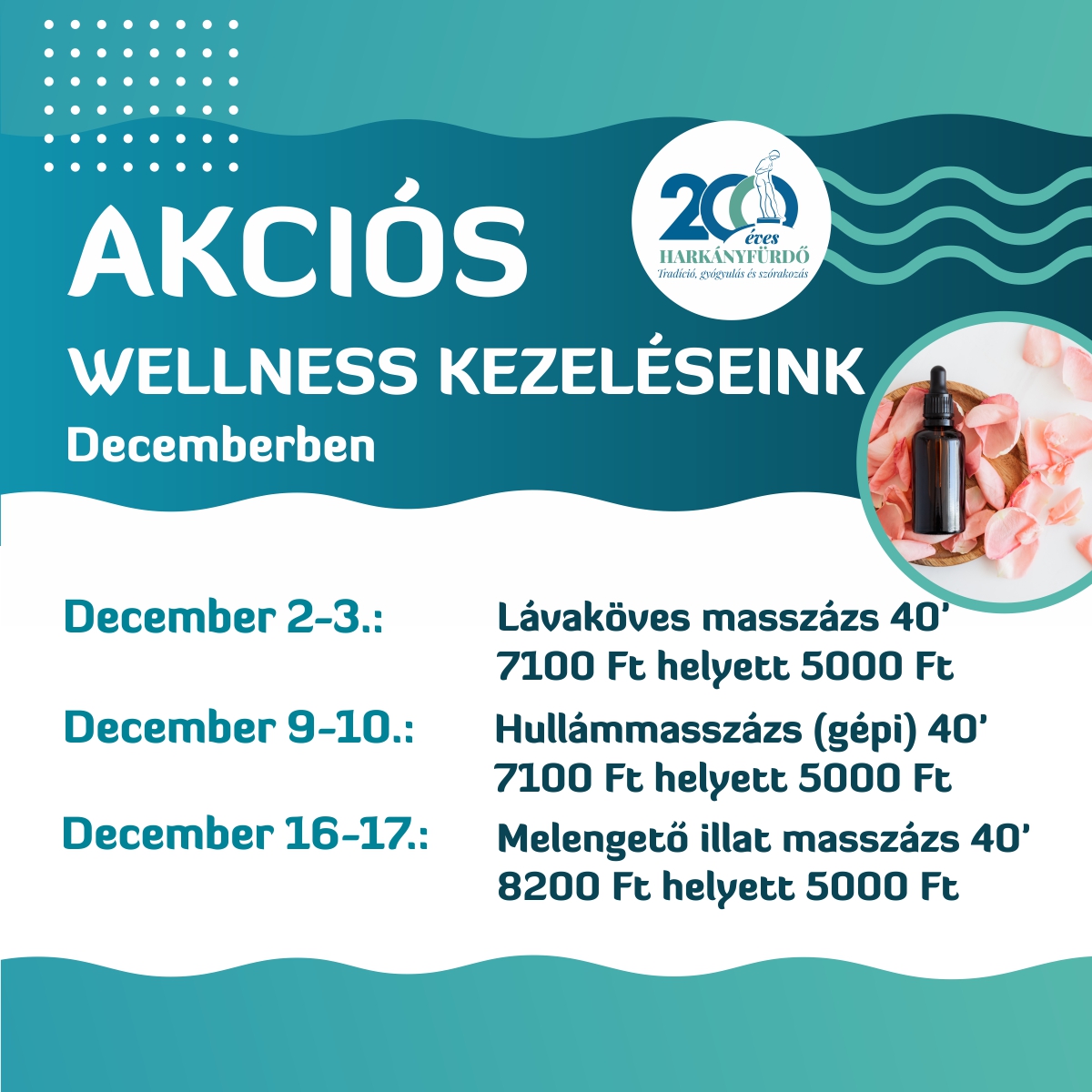 Akciós wellness Harkányban 2023. decemberében - plakát