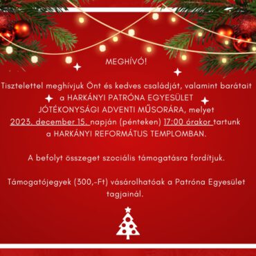 Jótékonysági koncert Harkányban - 2023, plakát