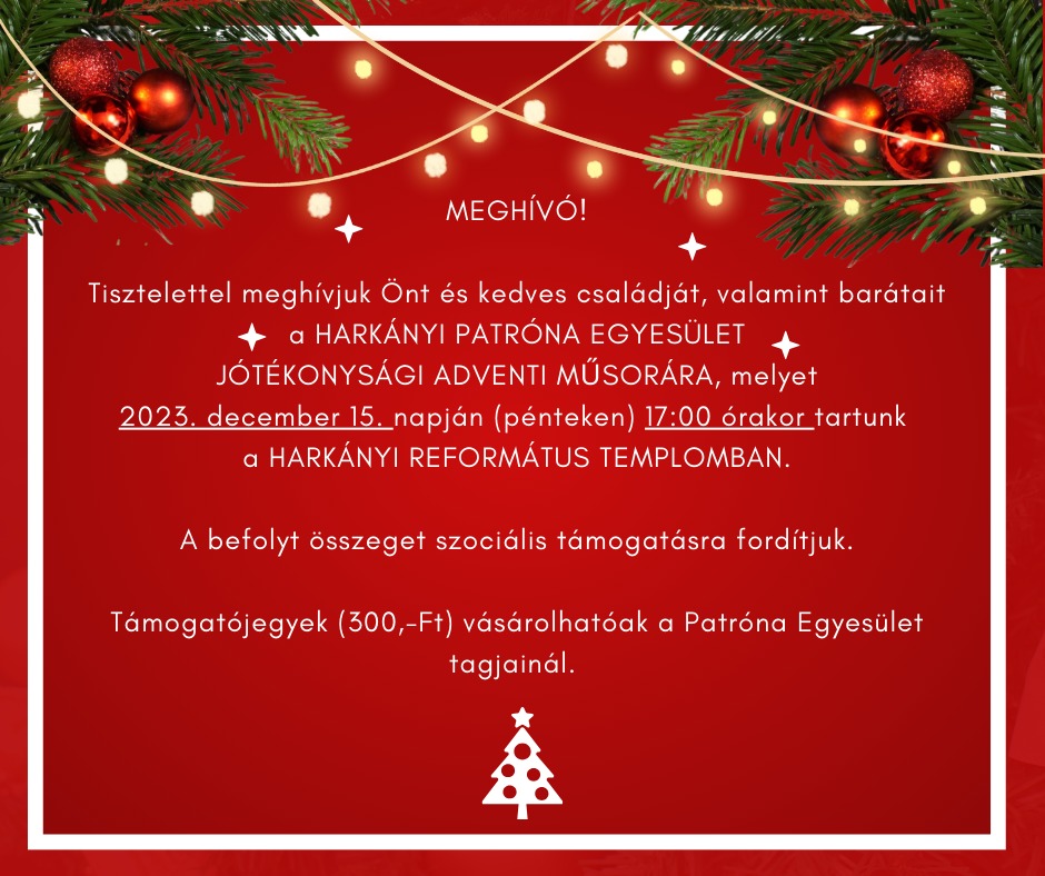 Jótékonysági koncert Harkányban - 2023, plakát