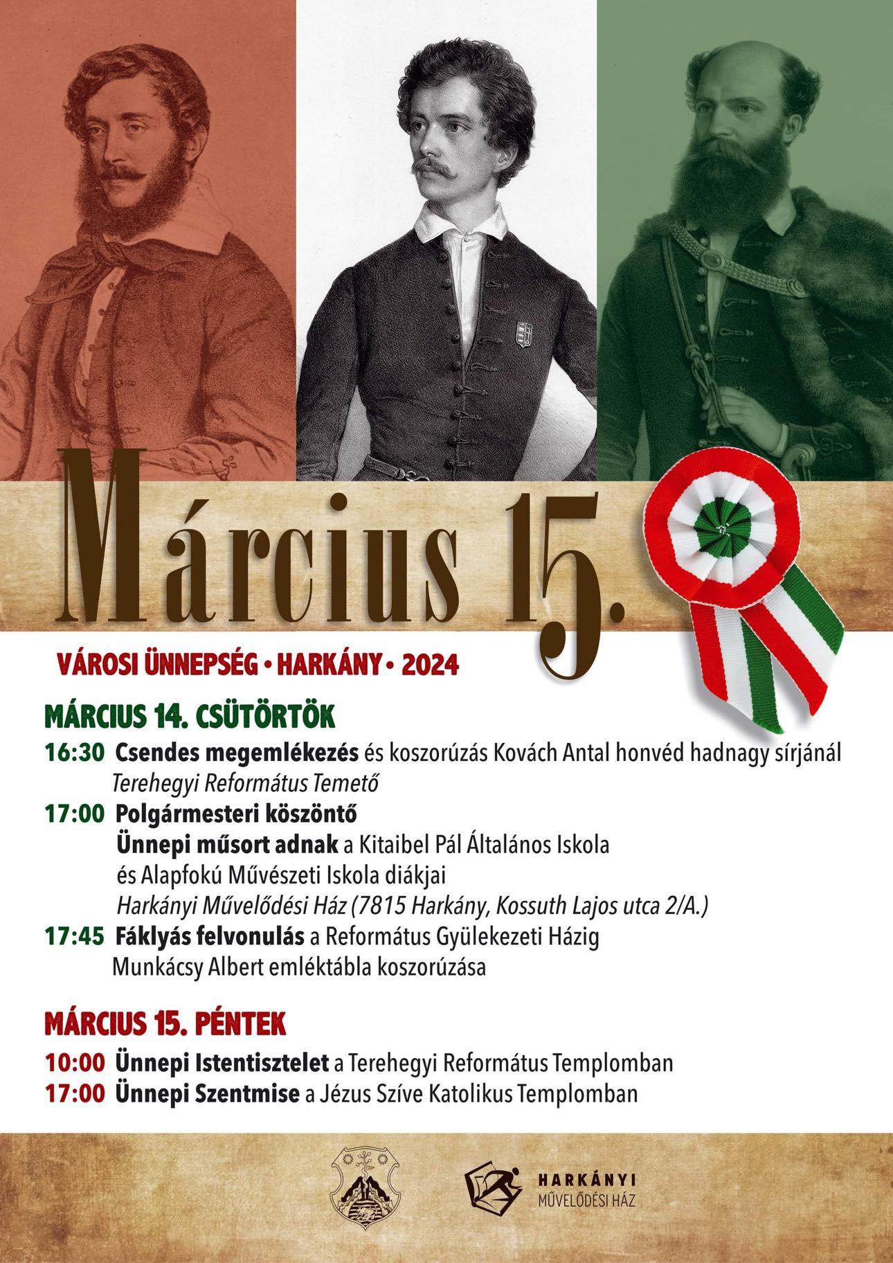 2024. március 15-i megemlékezések, események Harkány városában