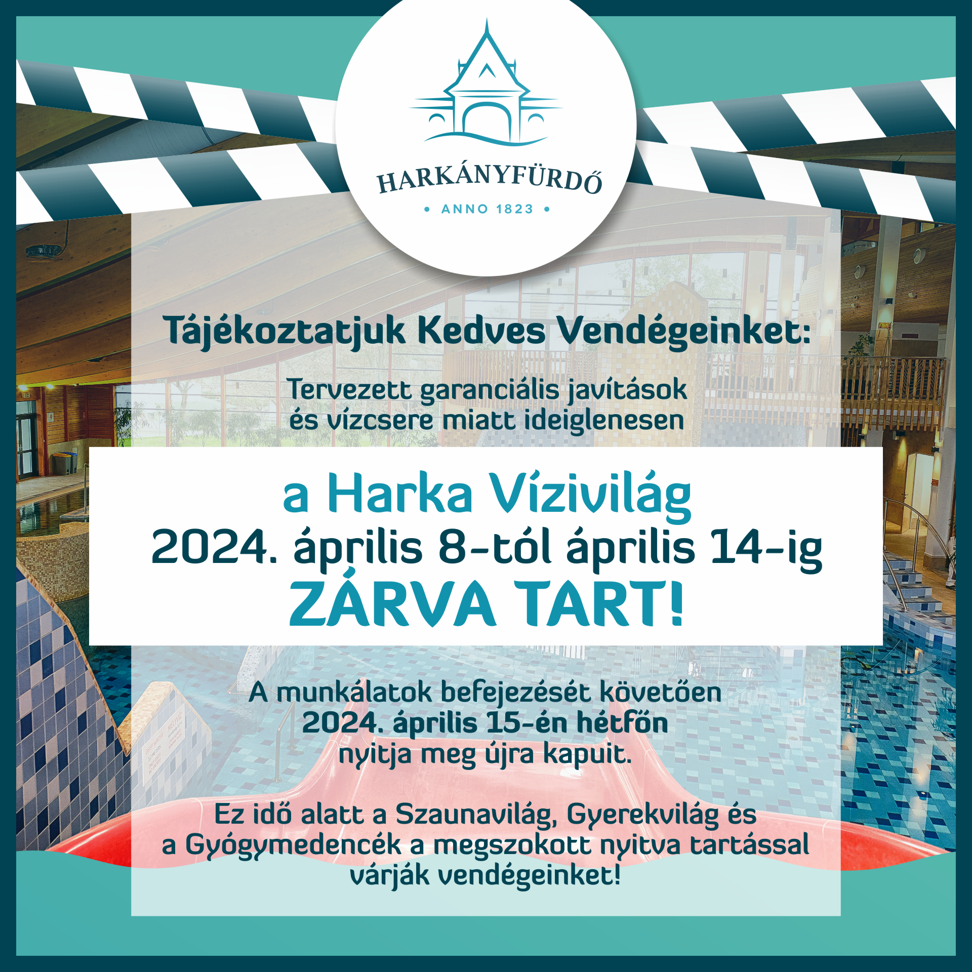 Technikai szünet a Harka Vízivilágban, 2024.04.08. - 2024.04.14. között!
