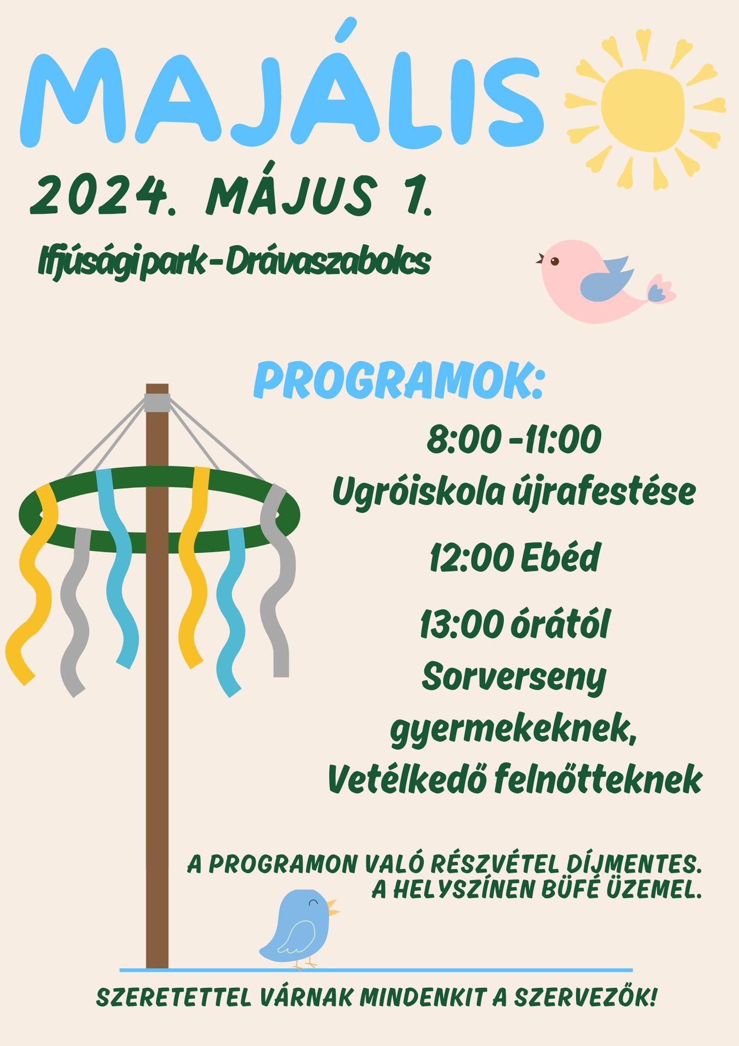 Drávaszabolcs, majális, plakát, 2024