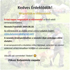 Siklósi Kutyaparádé - nevezési lap