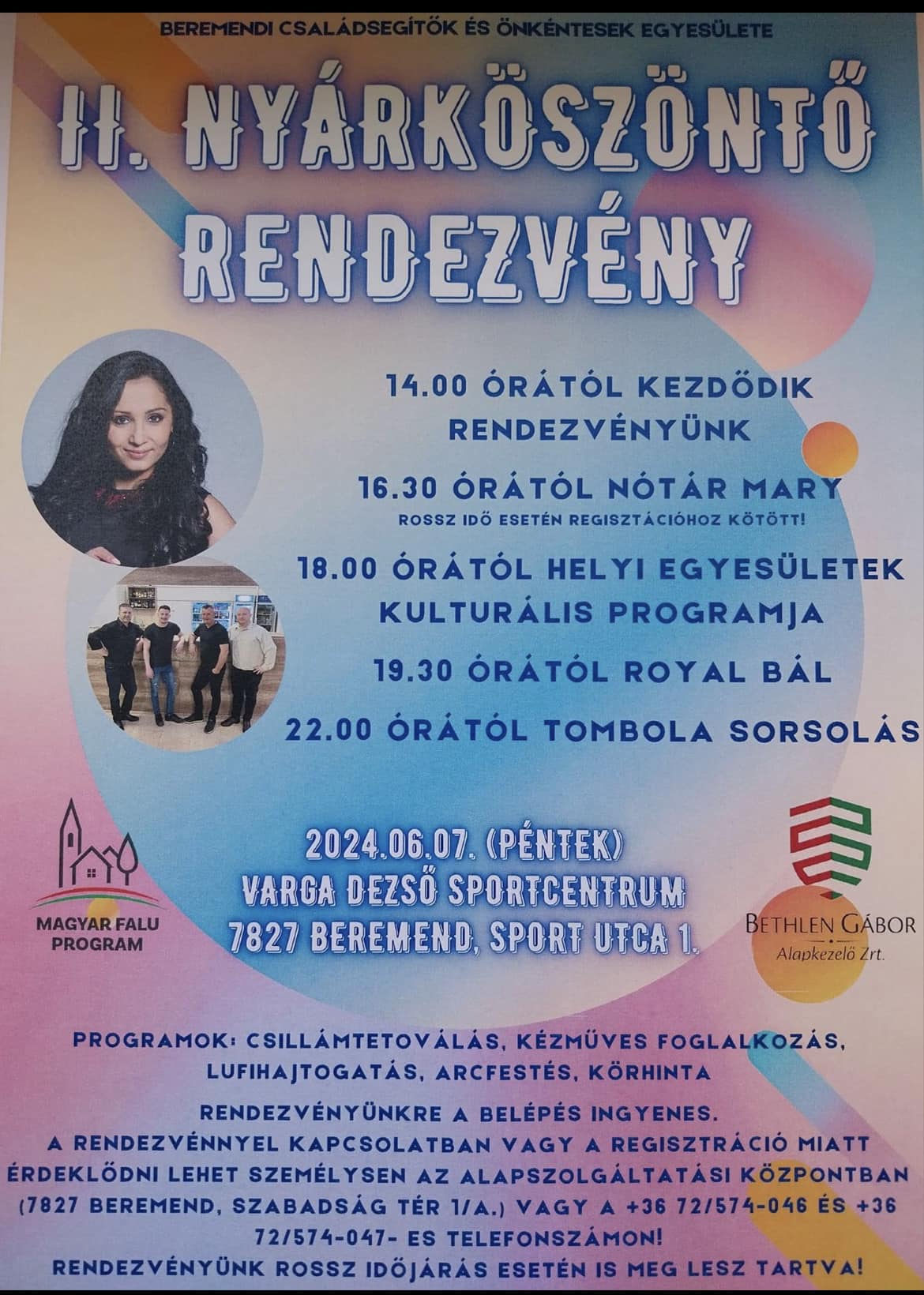 Nyárköszöntő fesztivál Beremenden 2024