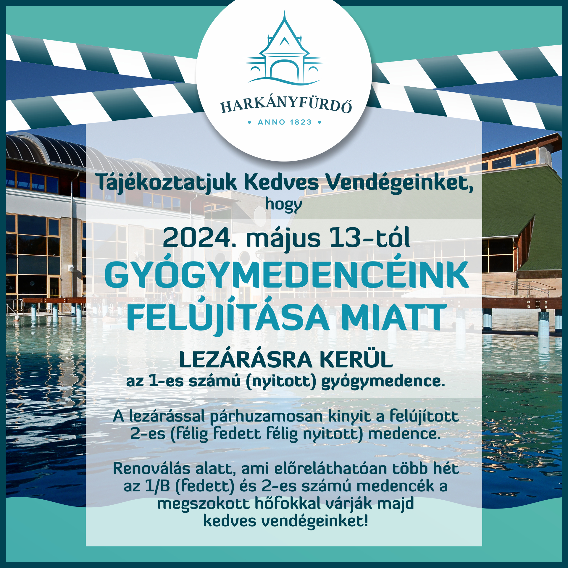 Harkányi Gyógyfürdő, gyógymedence felújítás 2. üteme