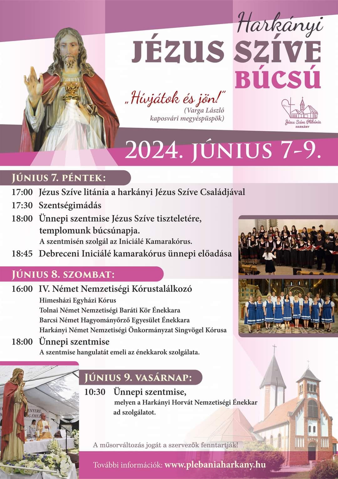 Jézus Szíve Búcsú Harkányban 2024.06.07. - 2024.06.09. között