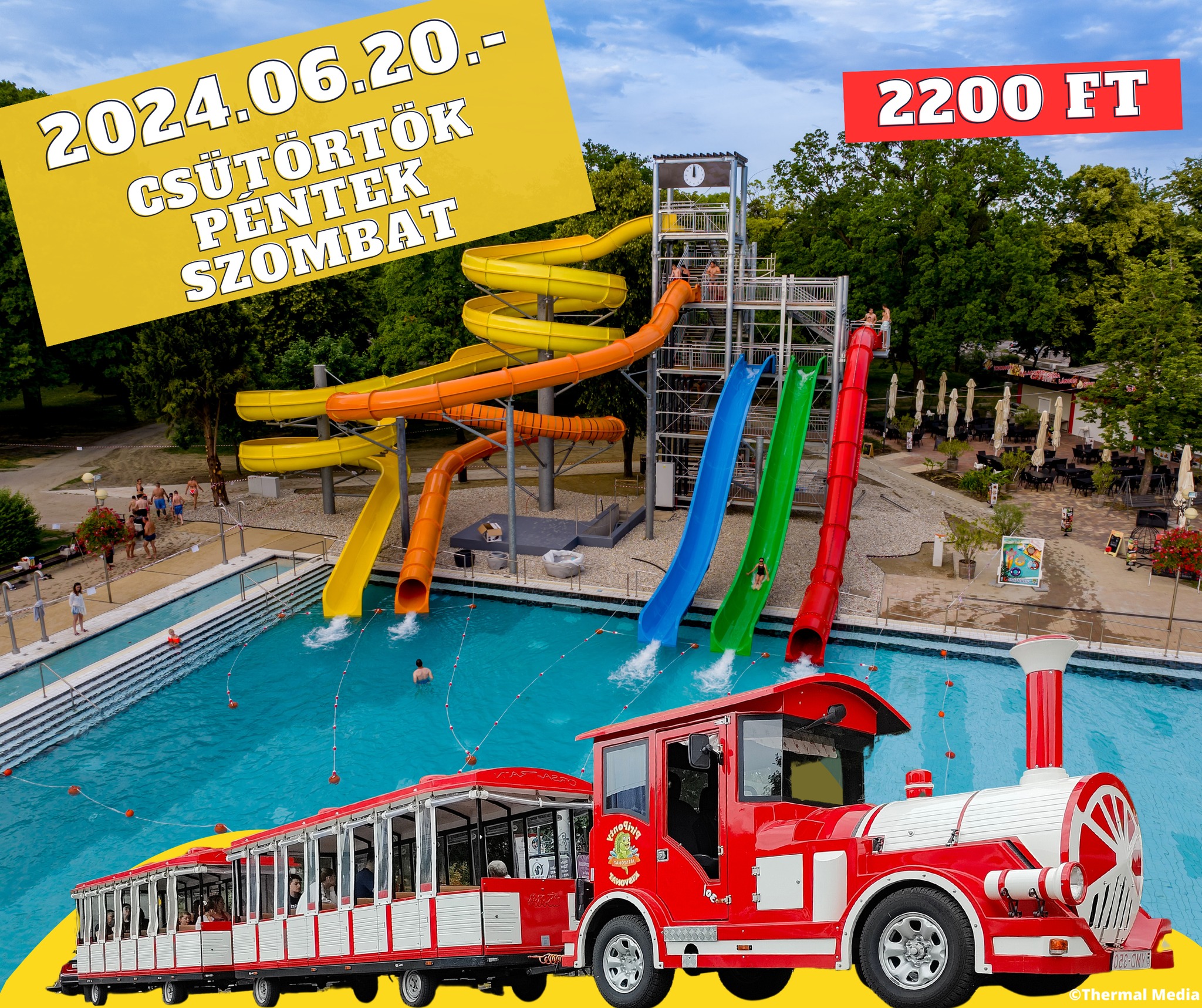 Indul a kisvonat Harkányban, 2024.06.20., városnézés, szabadidő