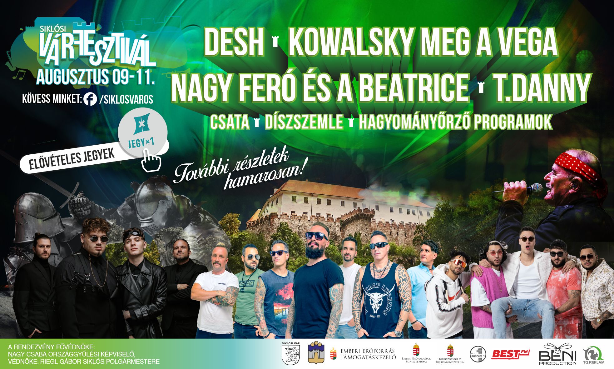 Siklósi Várfesztivál 2024 - a színpadon Desh, Kowalsky meg a Vega, T.Danny, Betarice, Nagy Feró