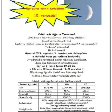 Éjszakai teljesítménytúra a Tenkes-hegyen, 2024.08.03.