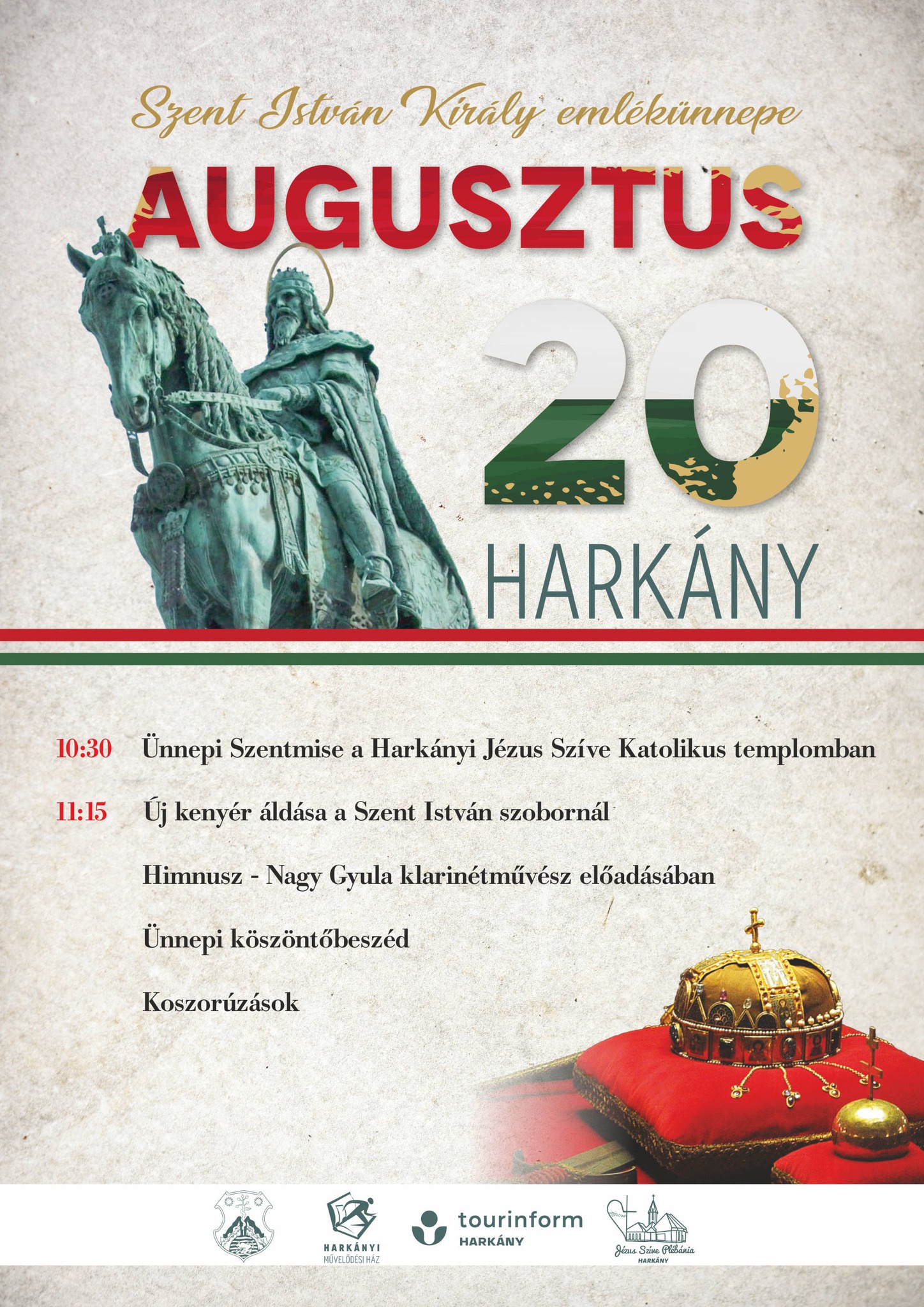 Államalapítás ünnepe, Harkány, 2024, új kenyér ünnepe, Jézus Szíve Plébánia