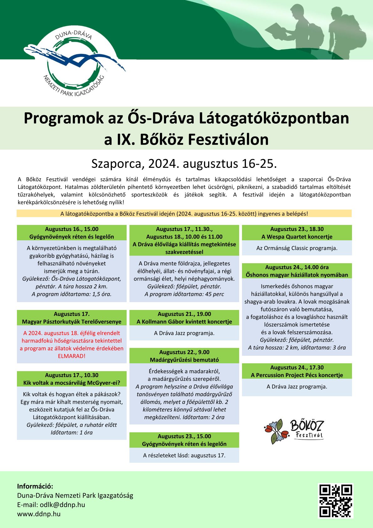 Bőköz Fesztivál 2024 - az Ős-Dráva Látogatóközpont programjai