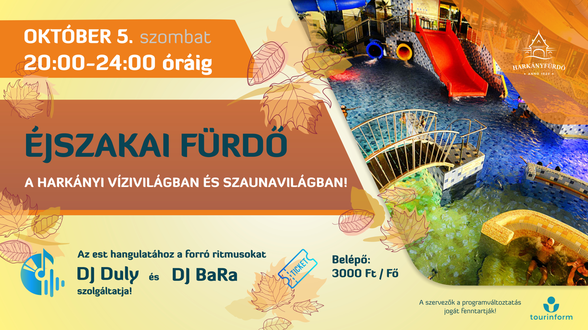 Éjszakai fürdő Harkányban - beköszöntött az ősz - 2024.10.05.