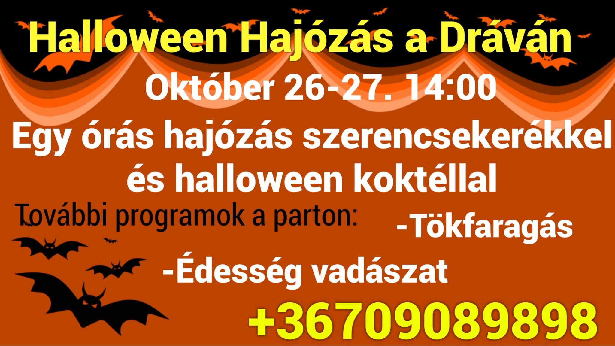 Családi Sétahajózás a Dráván - Halloween - 2024.10.26 - 27.