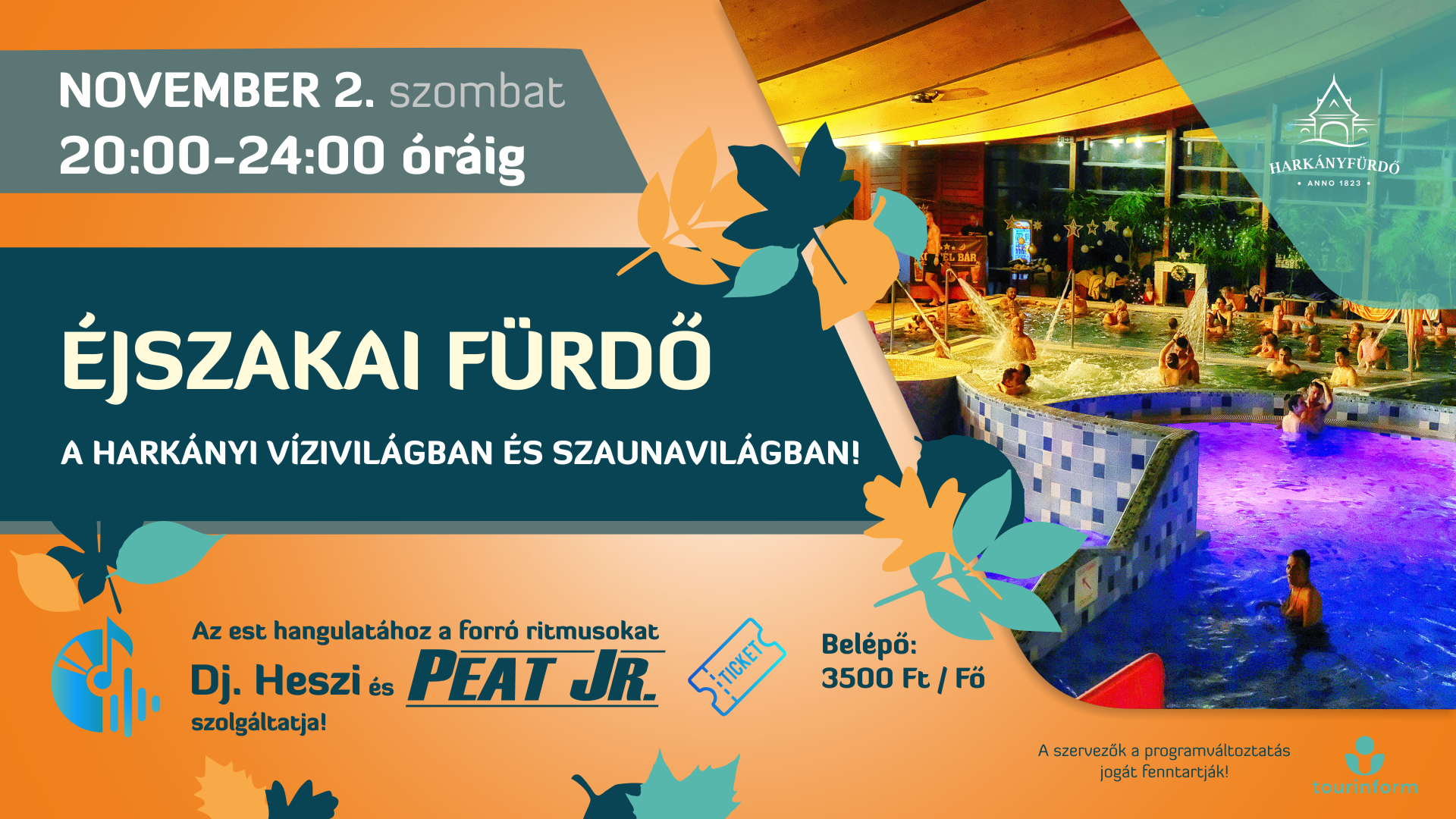 Éjszakai fürdő Harkányban, 2024.11.02., szombat