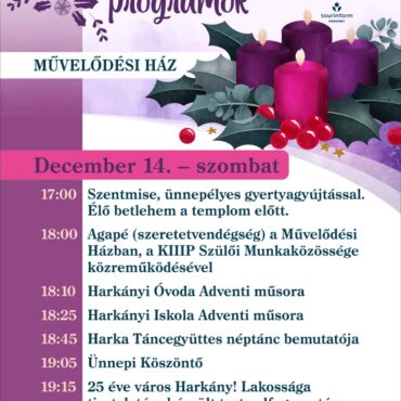 Advent Harkányban - 2024.12.14. -torta, jubileum, 25 éves város, Harkányi Iskola, Harkányi Óvoda, Harkányi Táncegyüttes, Harkány Big Band