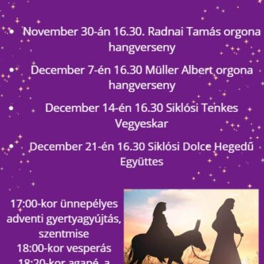 Adventi áhítat Máriagyűdön - 2024
