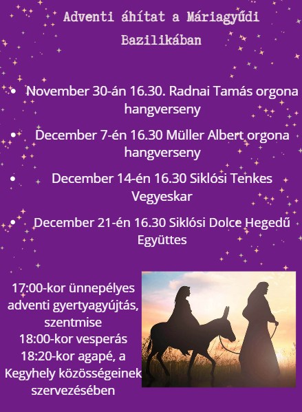 Adventi áhítat Máriagyűdön - 2024