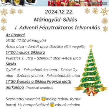 Fénytraktoros felvonulás, Máriagyűd - Siklós, 2024.12.22.