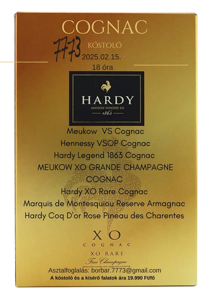 Cognac kóstoló, Villány, 7773 borbár, 2025.02.15.