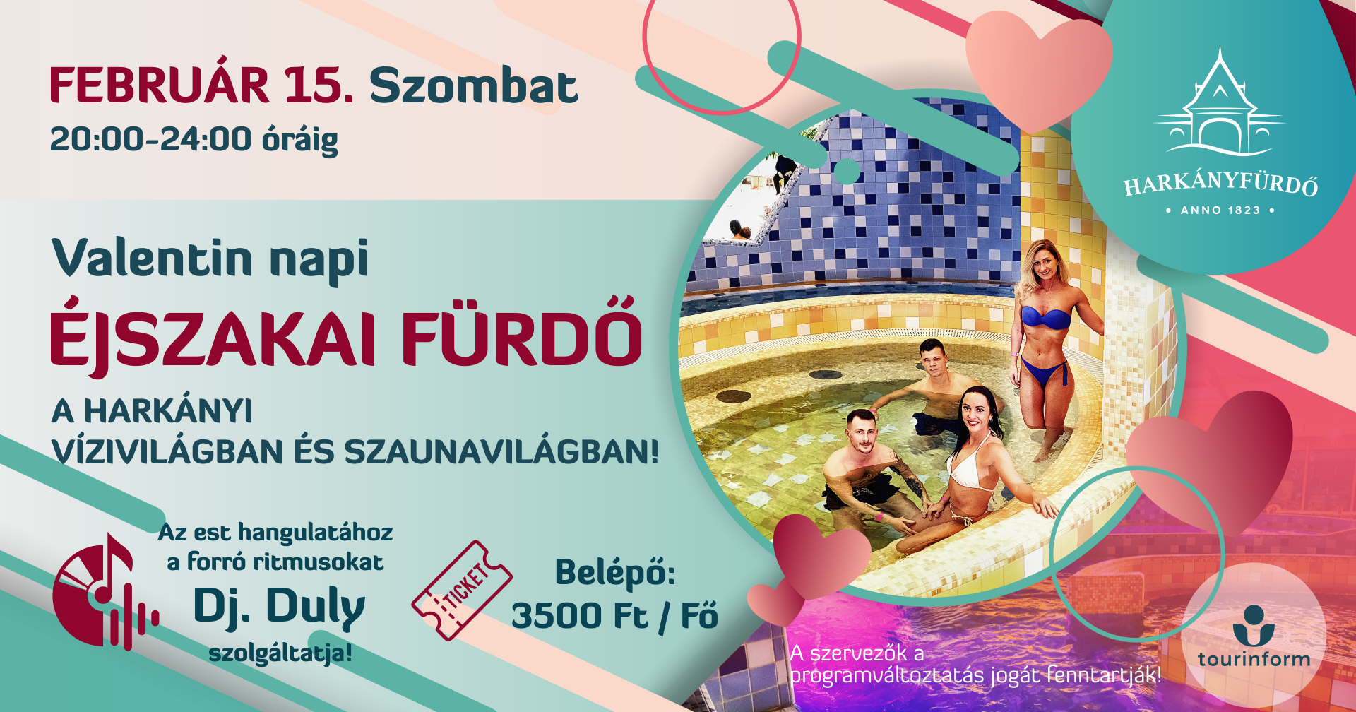 Éjszakai fürdő Valentin napon Harkányban, 2025.02.15.