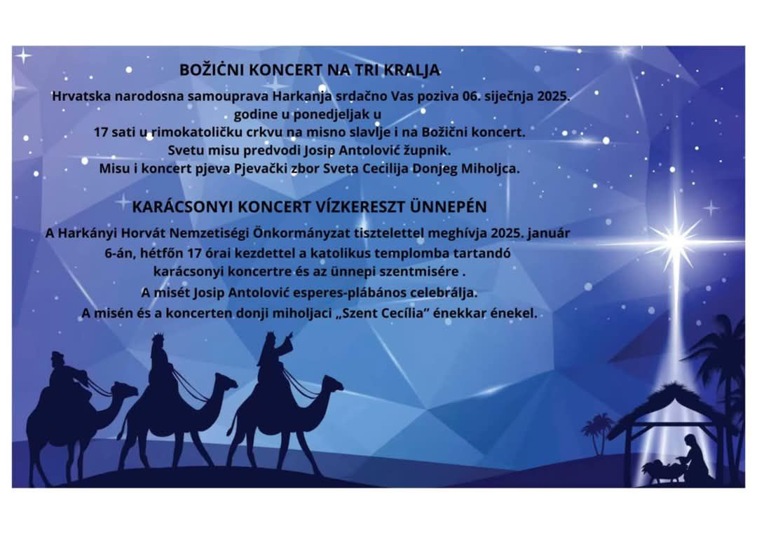 Koncert vízkereszt alkalmából a harkányi Jézus Szíve Plébánián 2025.01.06-án.