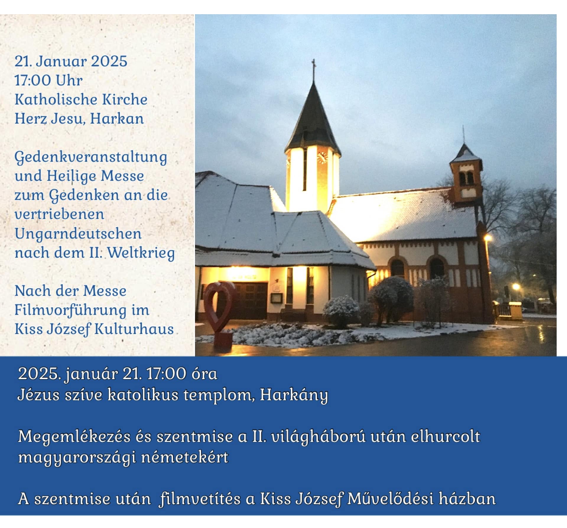 Mise a Harkányi Jézus Szíve Plébánián, 2025.01.26.