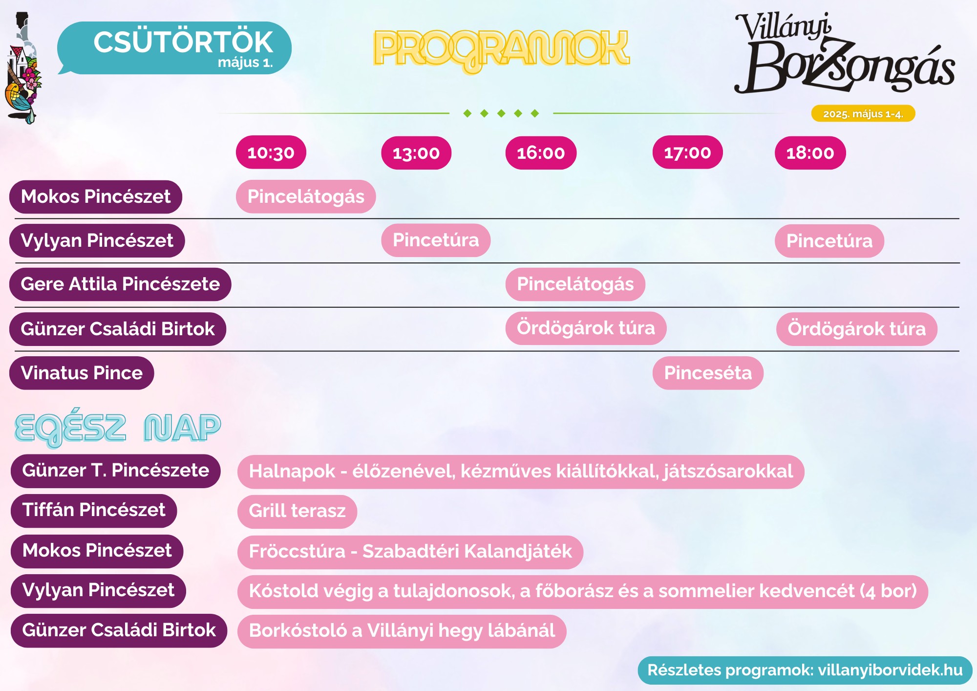 Villányi Borzsongás - 2025.05.01. - programok