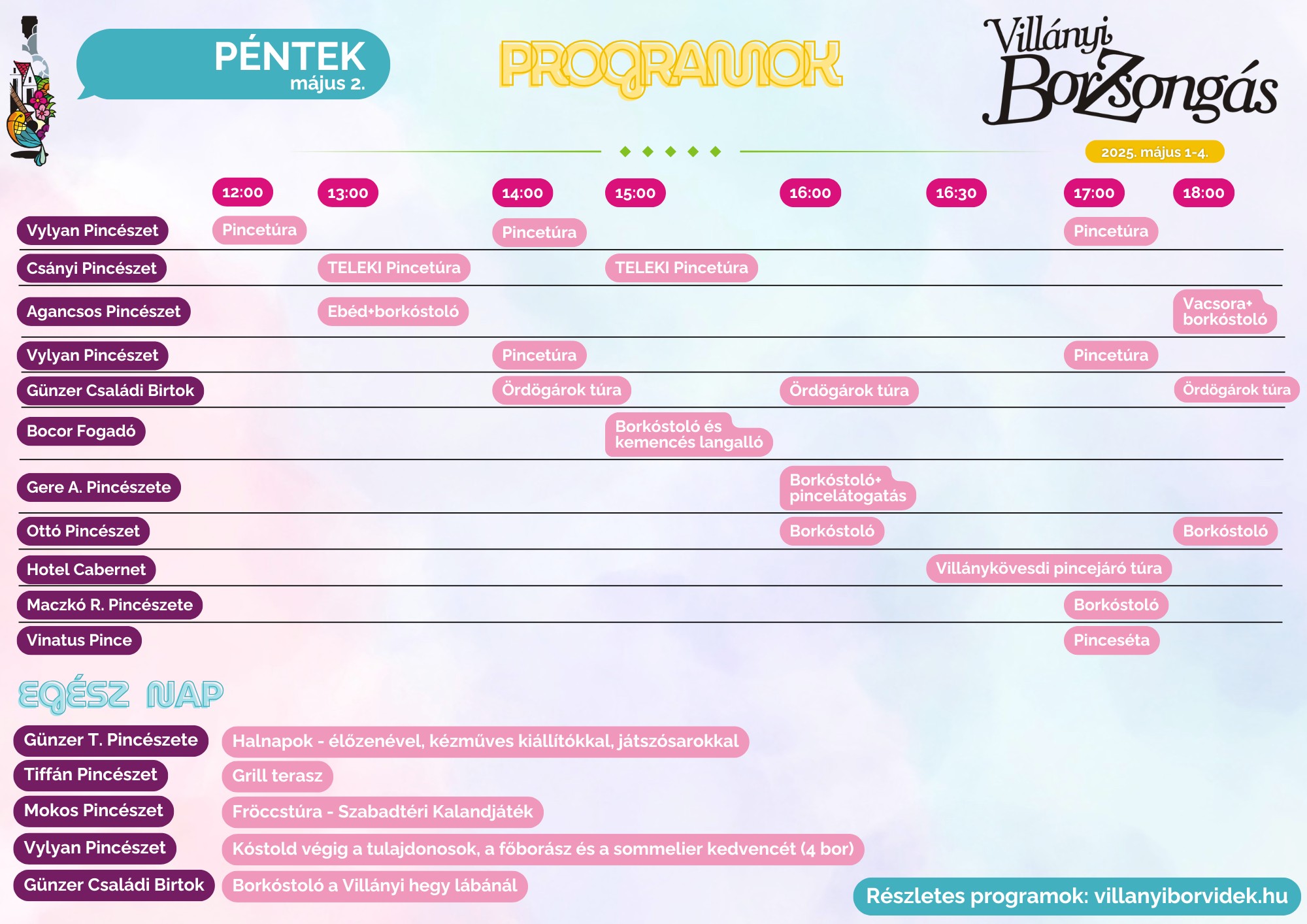 Villányi Borzsongás - 2025.05.02. - programok