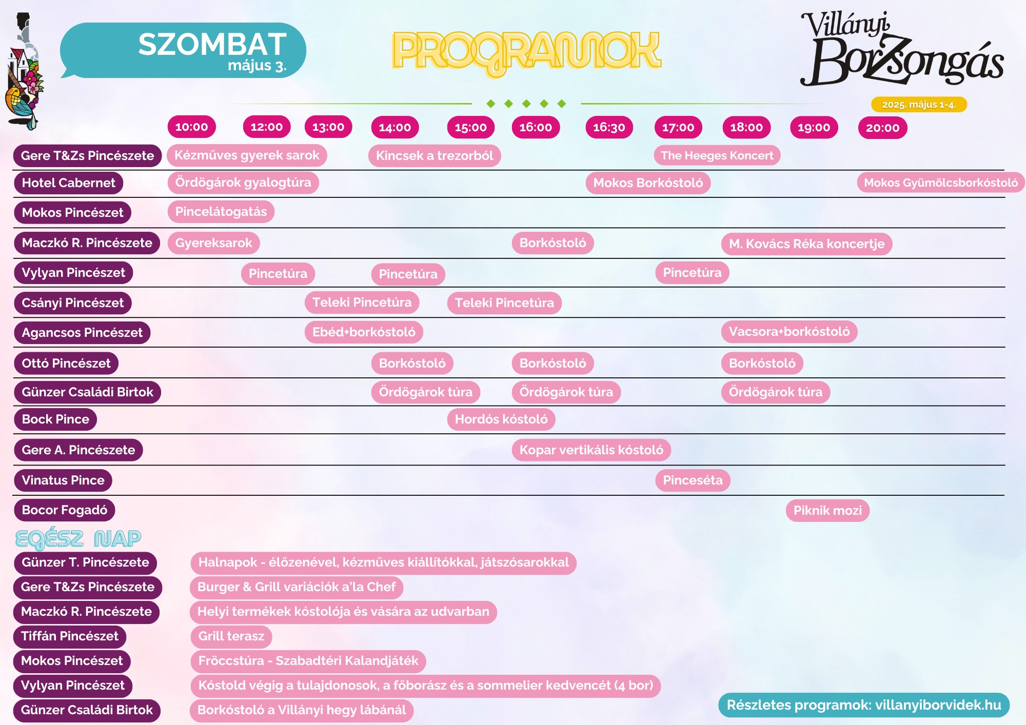 Villányi Borzsongás - 2025.05.03. - programok