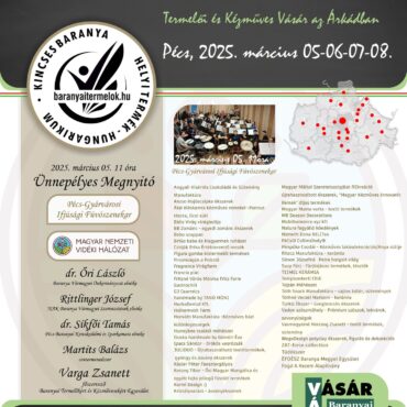 Baranyai Ízelítő, Pécs, Árkád, 2025.03.05-08. között, 45 kiállító termékeivel