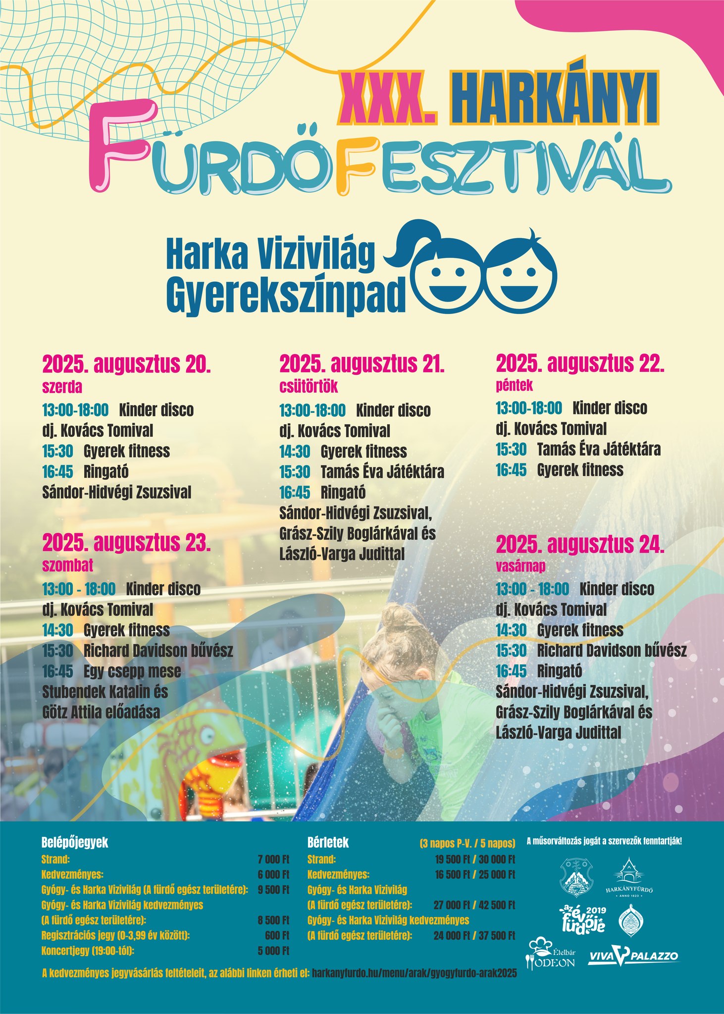 Harkányi Fürdőfesztivál 2025, programok, események, programfüzet