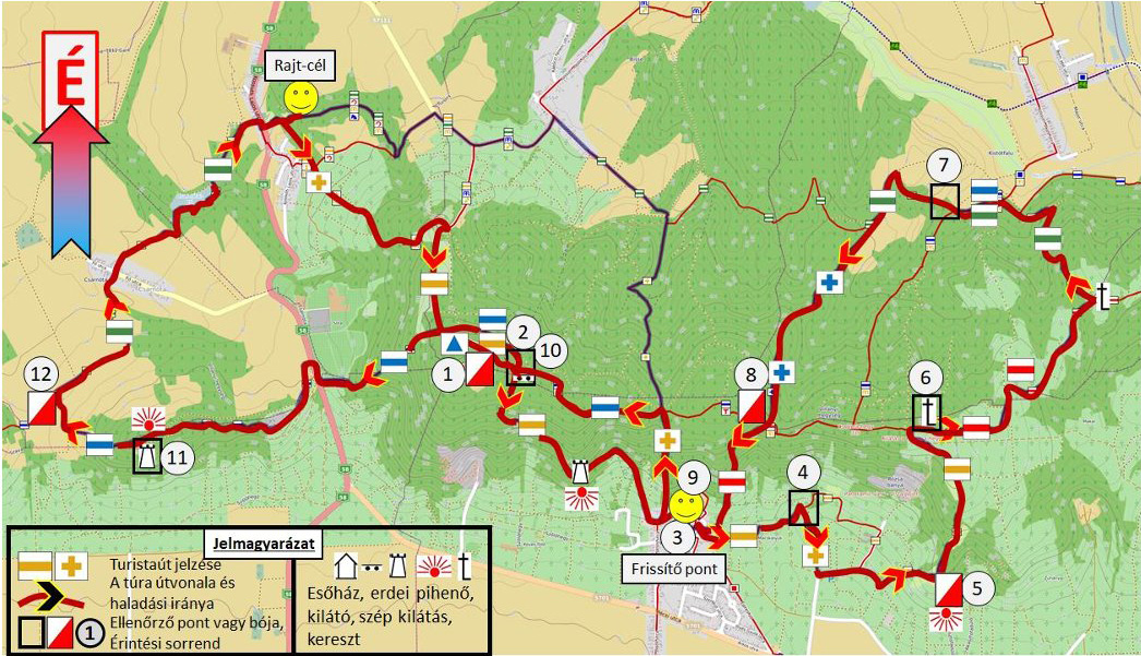 Tenkes Teljesítménytúra 2025 - 30 km-es táv térképe