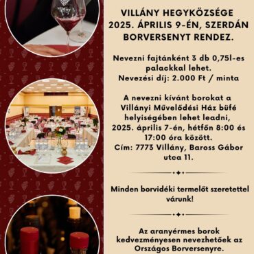 Borverseny Villányban, 2025.04.09-én