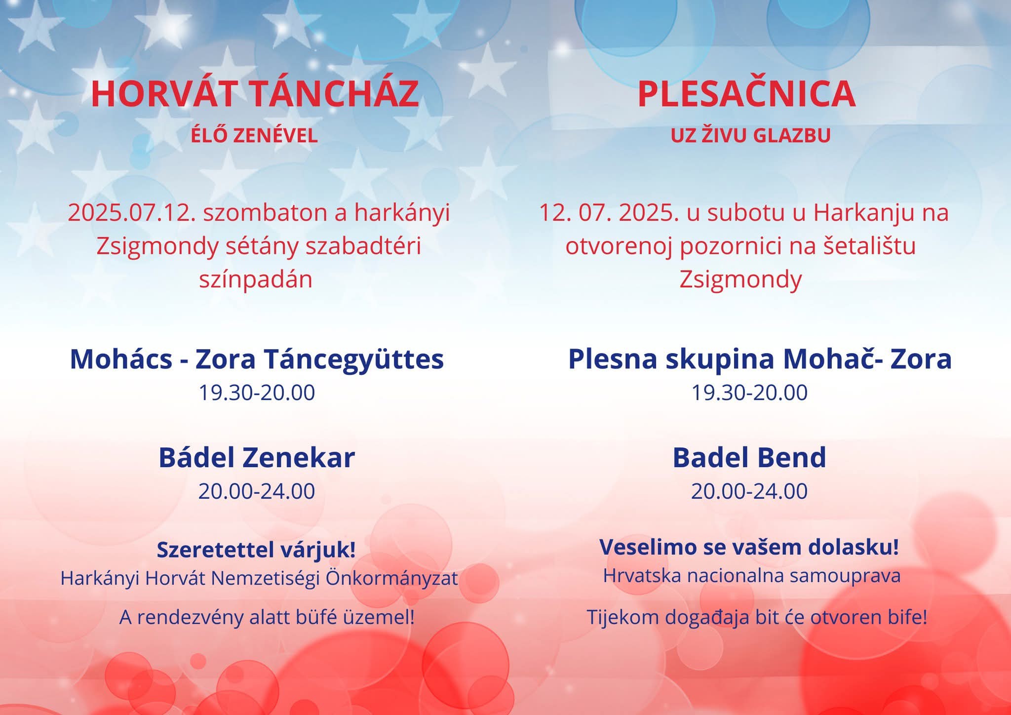 Horvát táncház Harkányban, 2025.07.12., Zsigmondy sétány