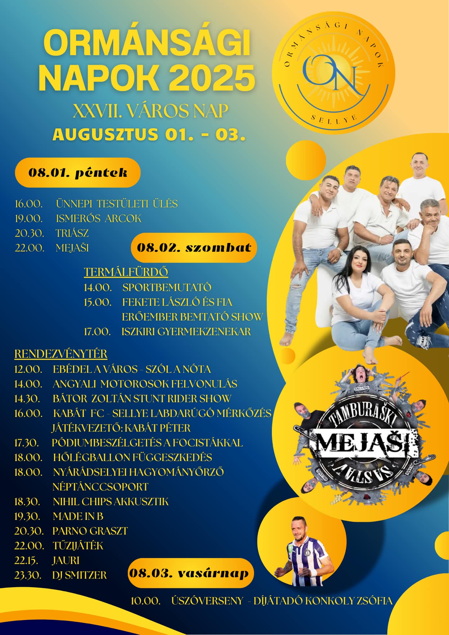 Sellye Városnapok, Ormánsági Napok 2025 - 2025.08.01. - 03.