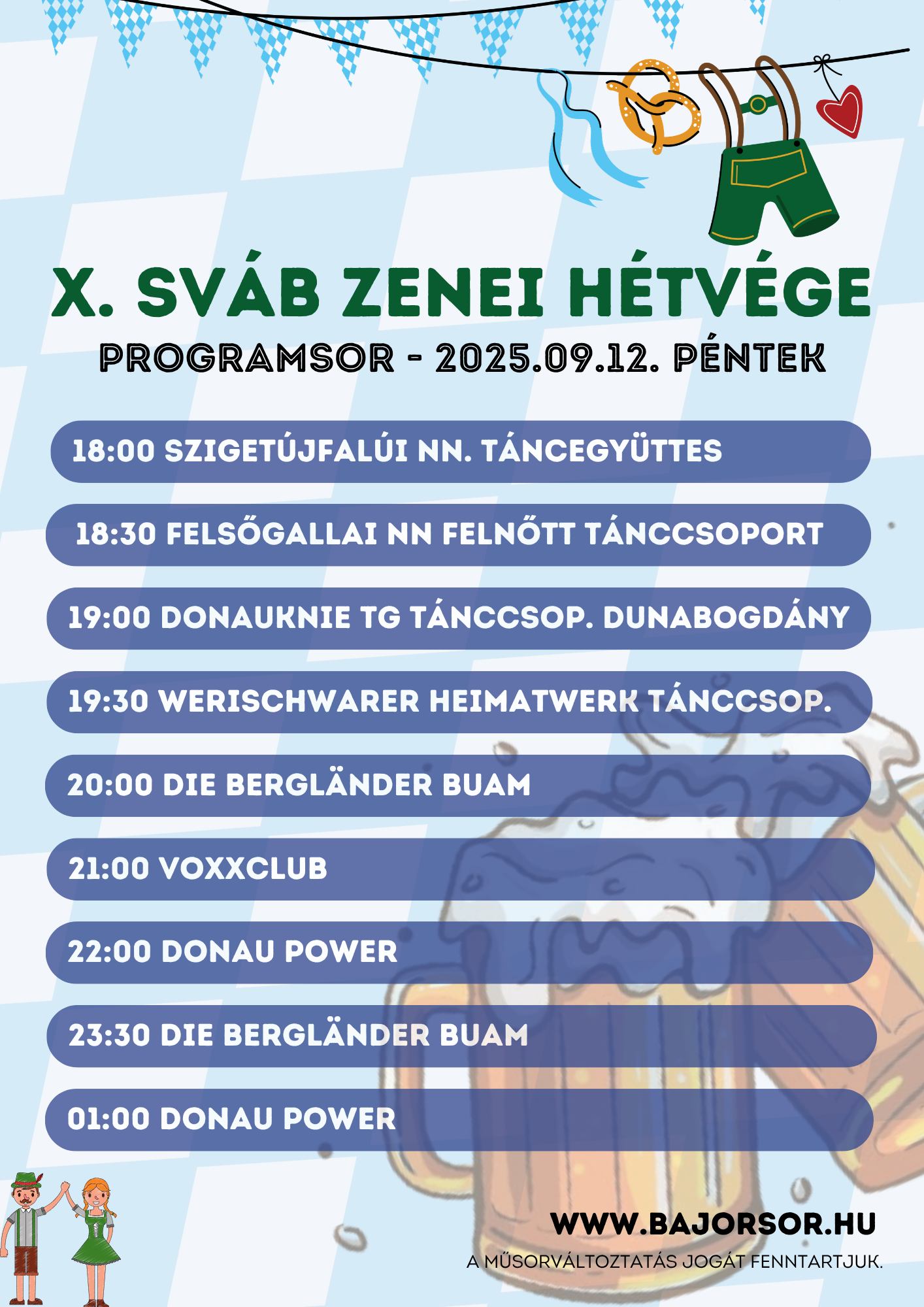 Sváb zenei hétvége Villány, 2025 - programok, 2025.09.12.