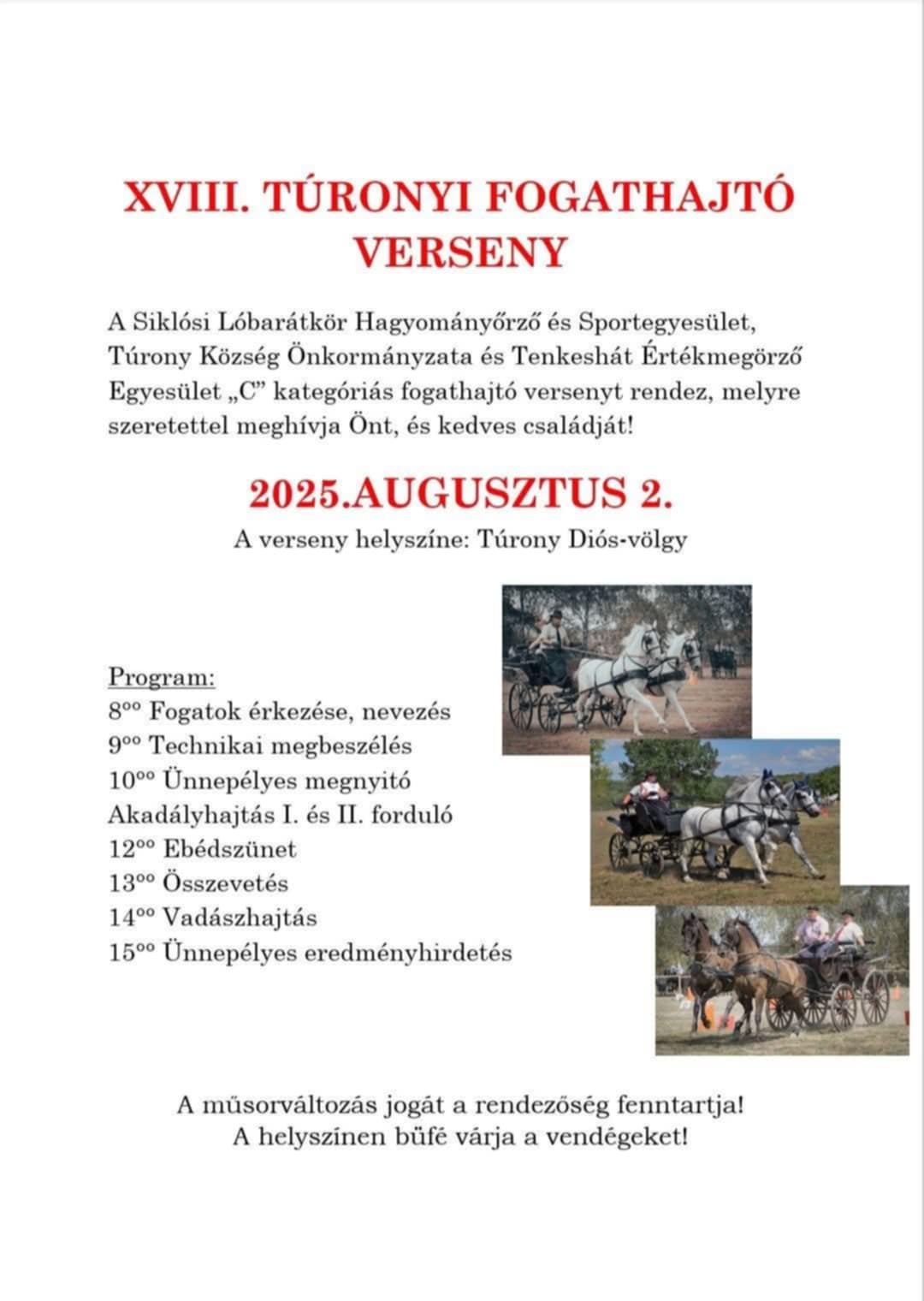 Fogathajtó verseny, Túrony, 2025.08.02.