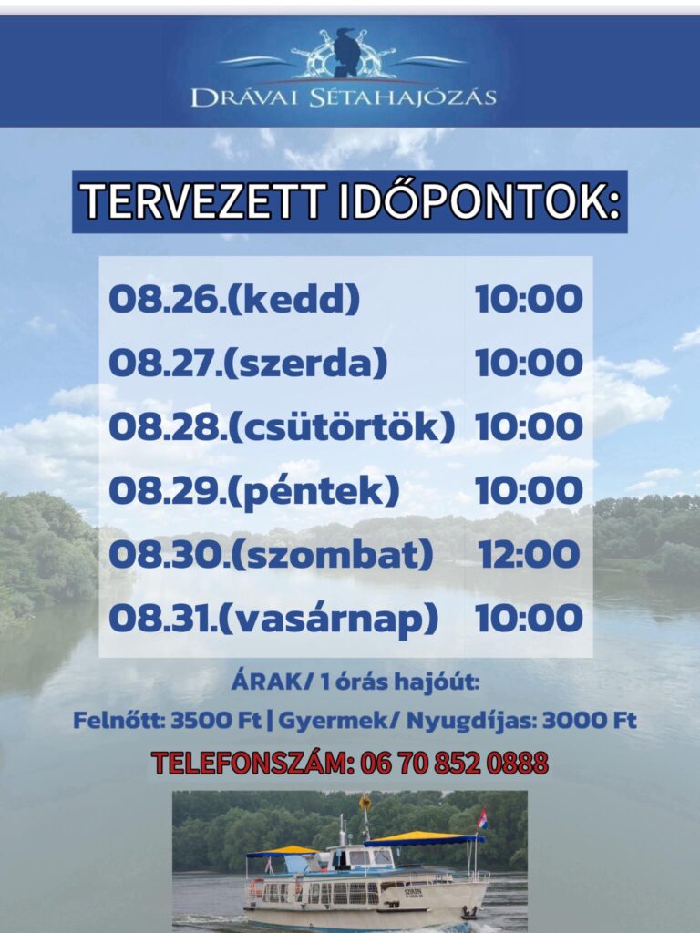 Sétahajózás a Dráván - 2025.08