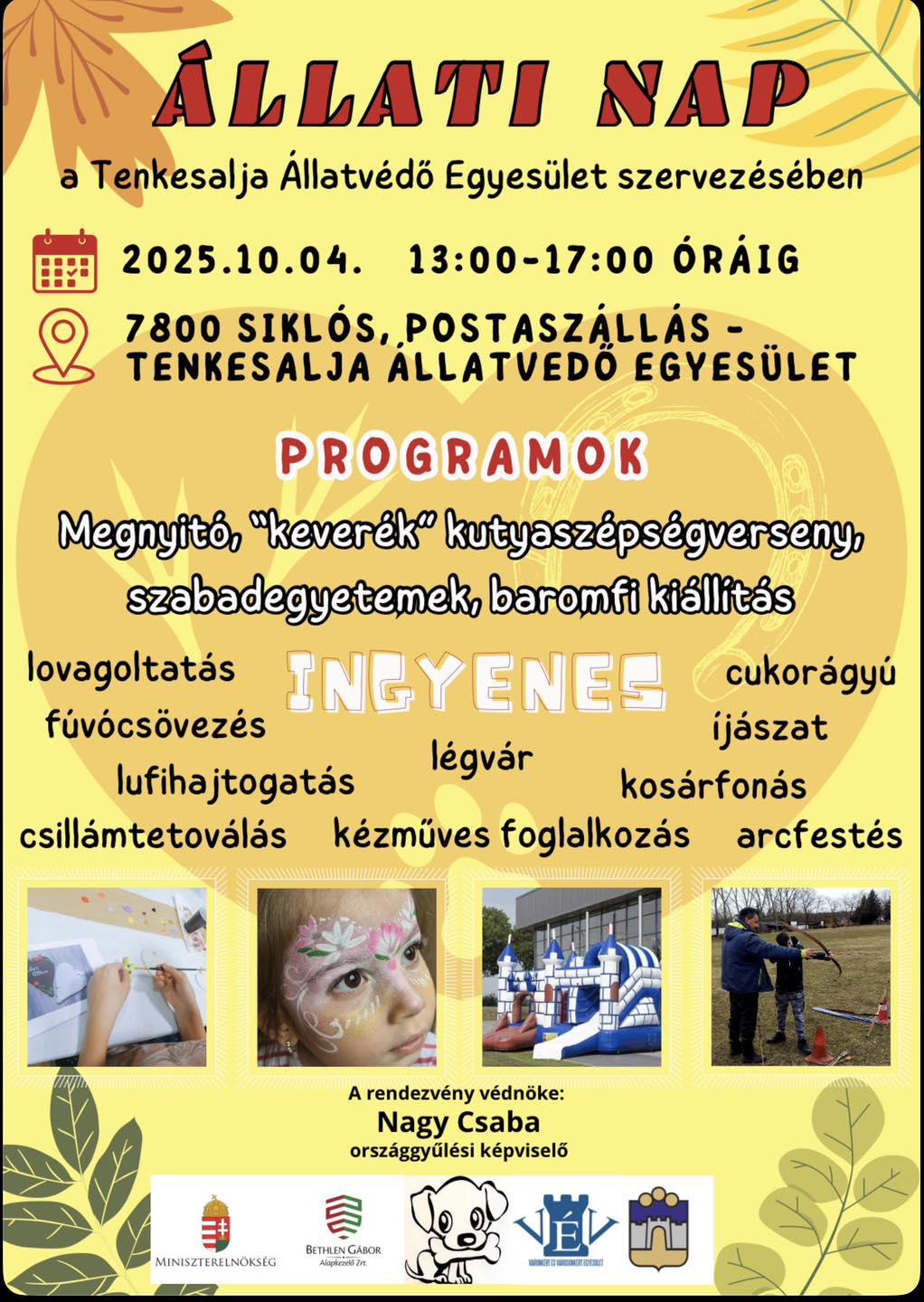 Állati nap Siklóson a Tenkesalja Állatvédő Egyesület szervezésében, 2025.10.04.