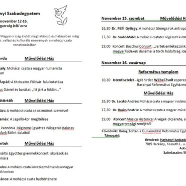 Harkányi Szabadegyetem 2025.11.12-16.